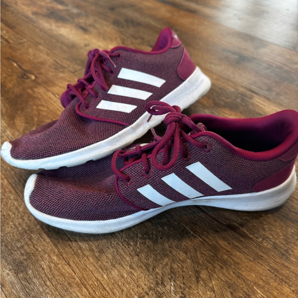 Adidas Maroon Athletic Shoes with White Accents